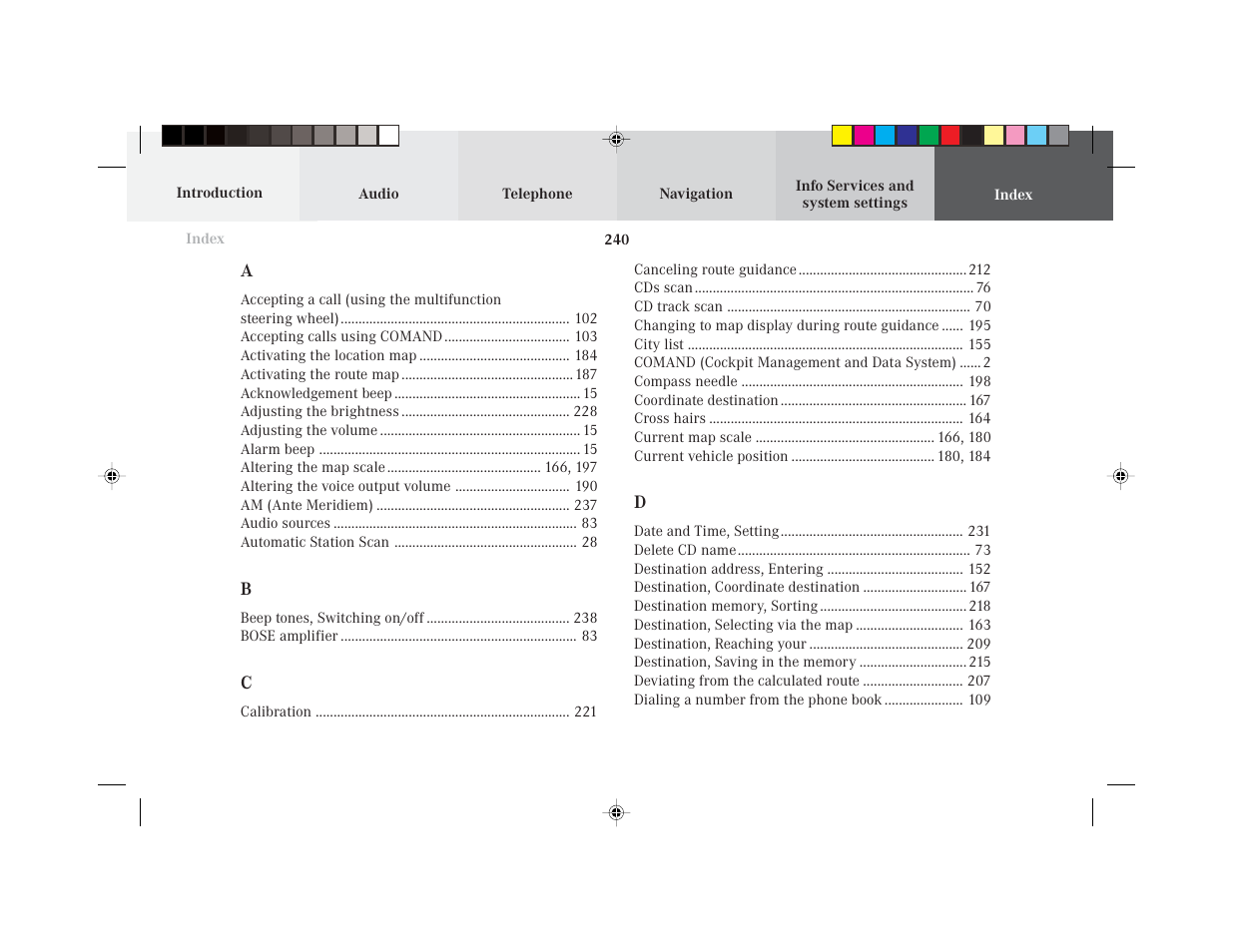 Mercedes-Benz S-Class 2002 COMAND Manual User Manual | Page 242 / 251