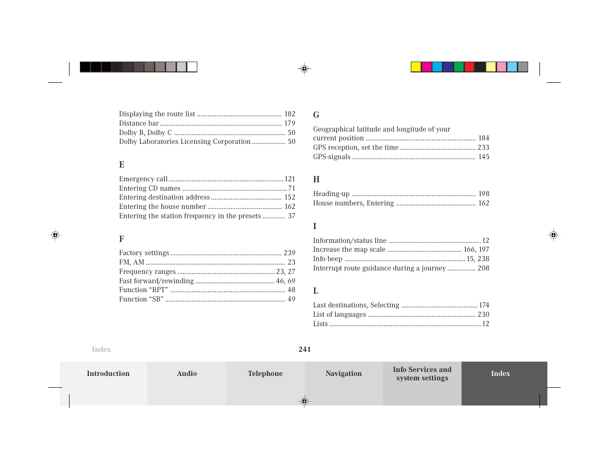 Mercedes-Benz S-Class 2002 COMAND Manual User Manual | Page 243 / 251