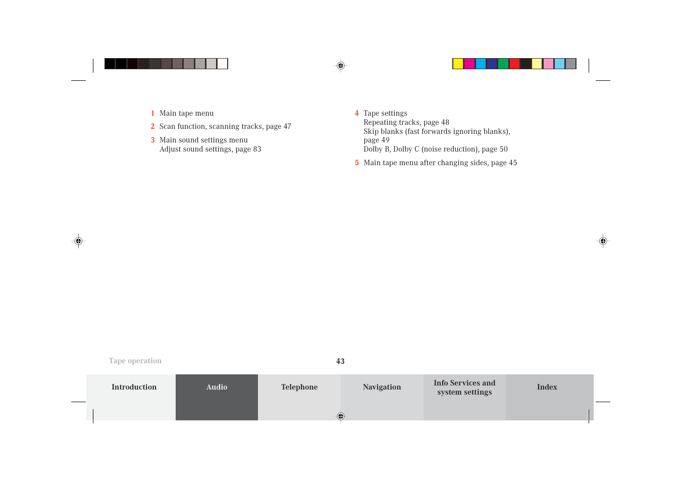 Mercedes-Benz S-Class 2002 COMAND Manual User Manual | Page 45 / 251