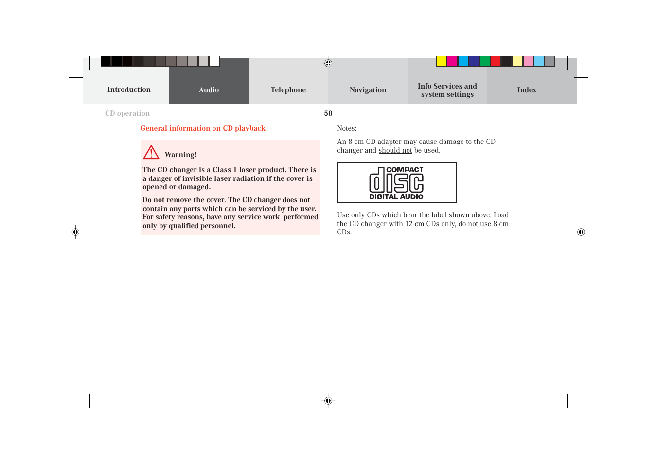 Mercedes-Benz S-Class 2002 COMAND Manual User Manual | Page 60 / 251