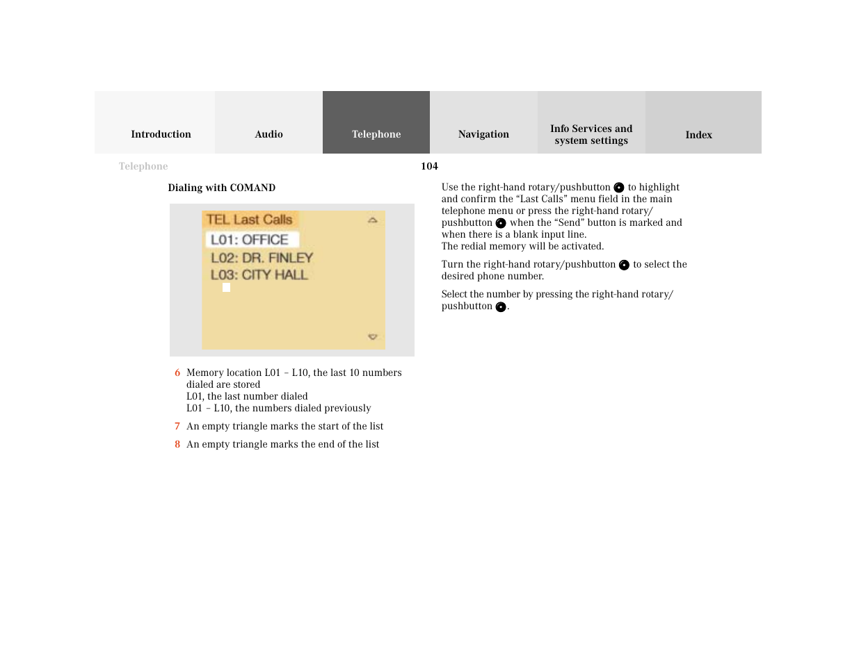 Mercedes-Benz C-Class 2001 COMAND Manual User Manual | Page 106 / 231