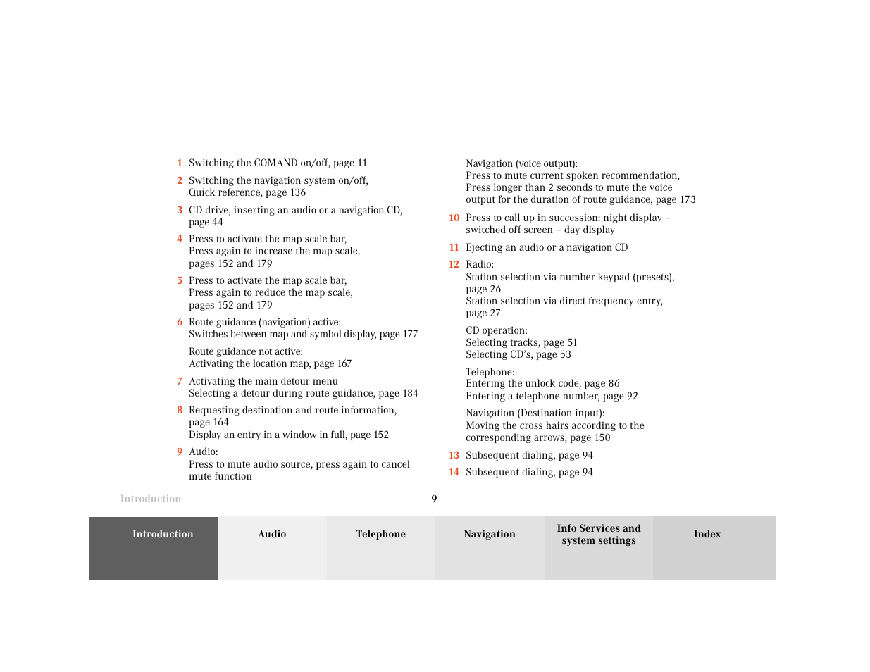 Mercedes-Benz C-Class 2001 COMAND Manual User Manual | Page 11 / 231