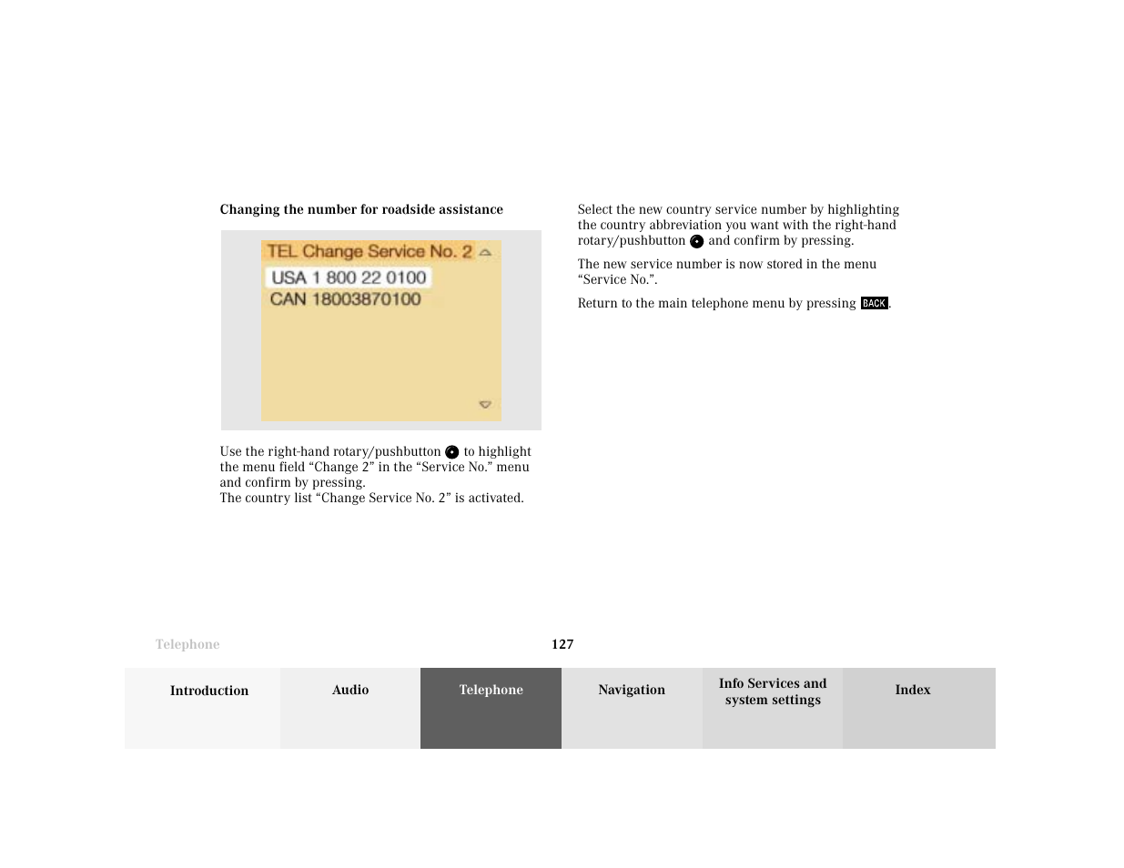Mercedes-Benz C-Class 2001 COMAND Manual User Manual | Page 129 / 231