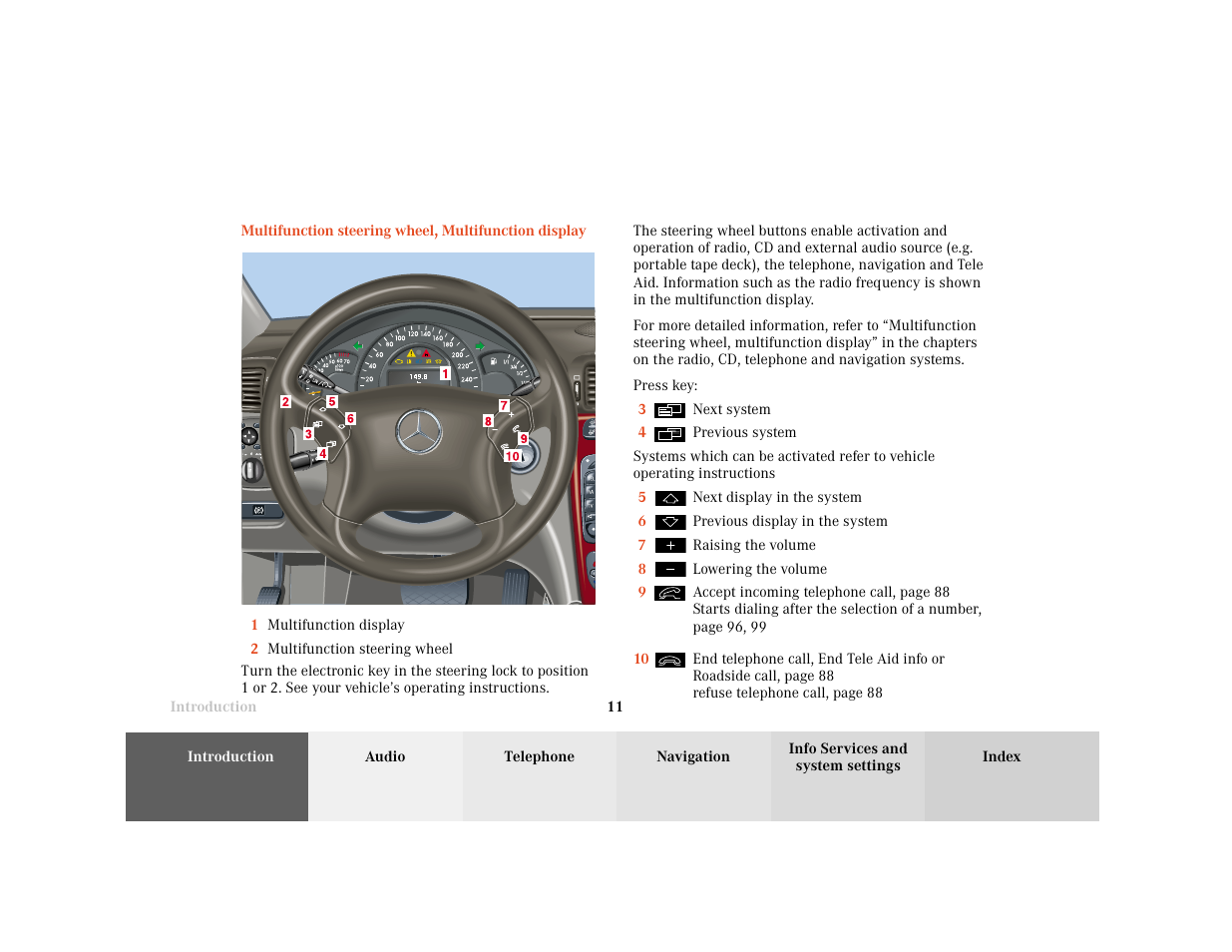Mercedes-Benz C-Class 2001 COMAND Manual User Manual | Page 13 / 231