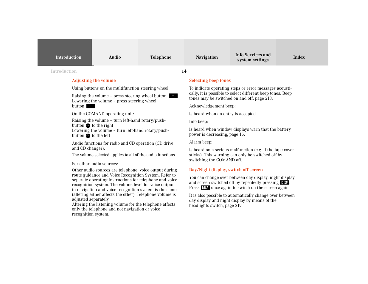 Mercedes-Benz C-Class 2001 COMAND Manual User Manual | Page 16 / 231