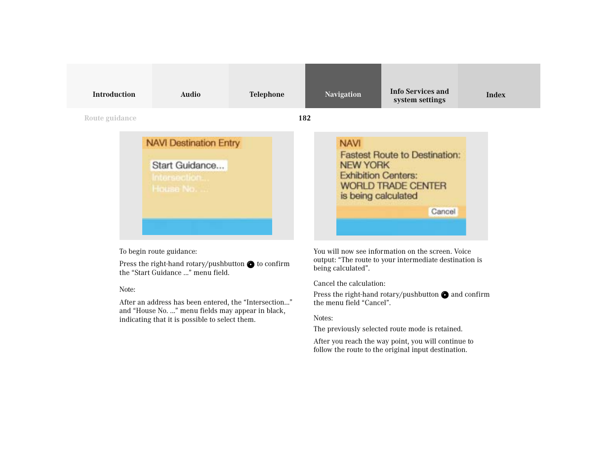 Mercedes-Benz C-Class 2001 COMAND Manual User Manual | Page 184 / 231