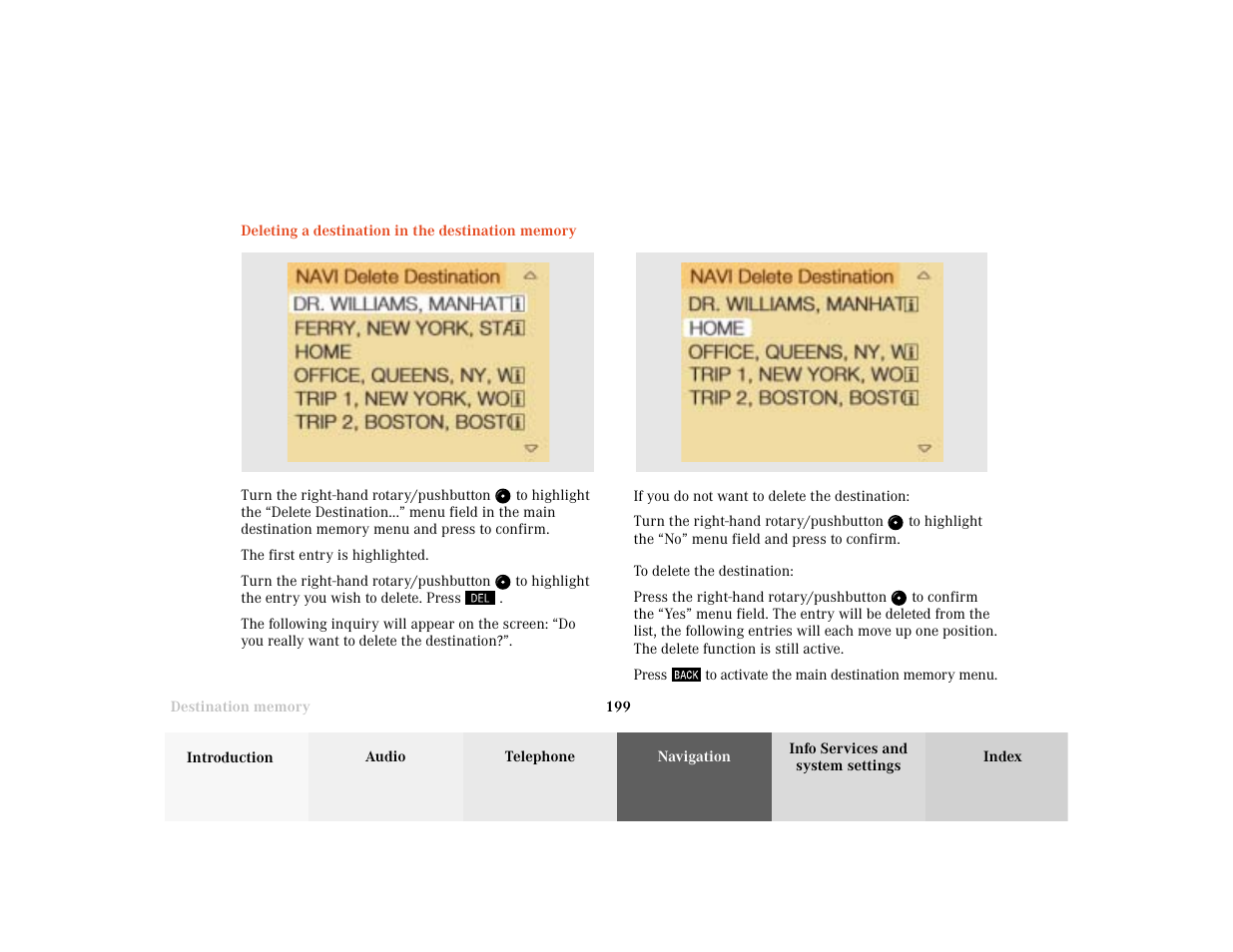 Mercedes-Benz C-Class 2001 COMAND Manual User Manual | Page 201 / 231