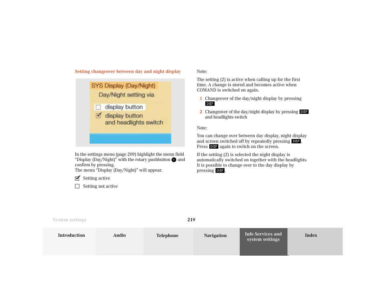 Mercedes-Benz C-Class 2001 COMAND Manual User Manual | Page 221 / 231