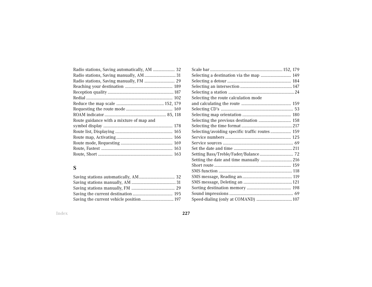 Mercedes-Benz C-Class 2001 COMAND Manual User Manual | Page 229 / 231