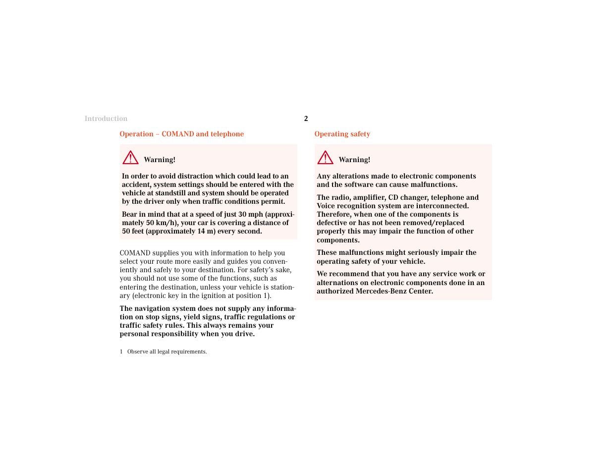 Mercedes-Benz C-Class 2001 COMAND Manual User Manual | Page 4 / 231