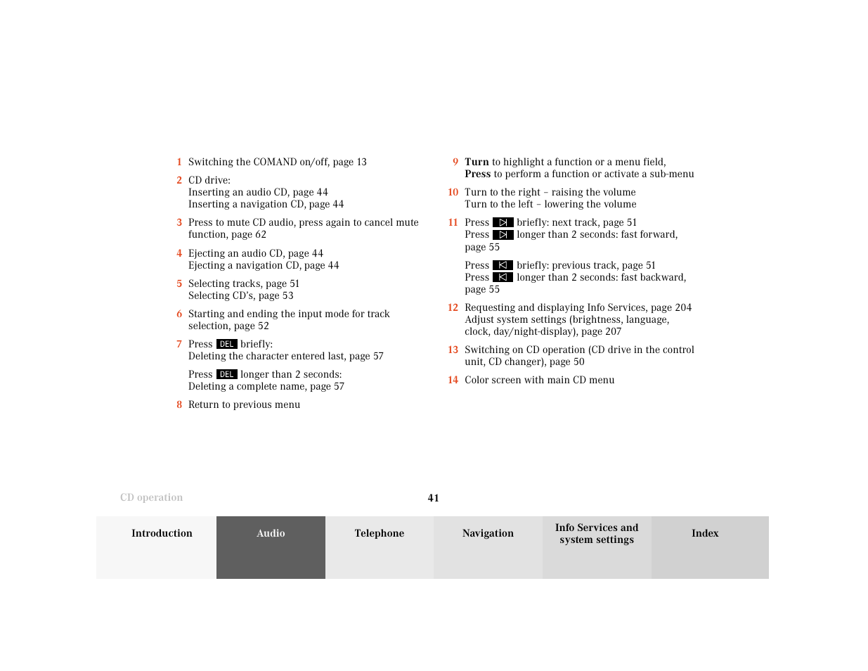 Mercedes-Benz C-Class 2001 COMAND Manual User Manual | Page 43 / 231
