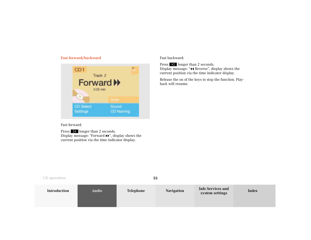 Mercedes-Benz C-Class 2001 COMAND Manual User Manual | Page 57 / 231
