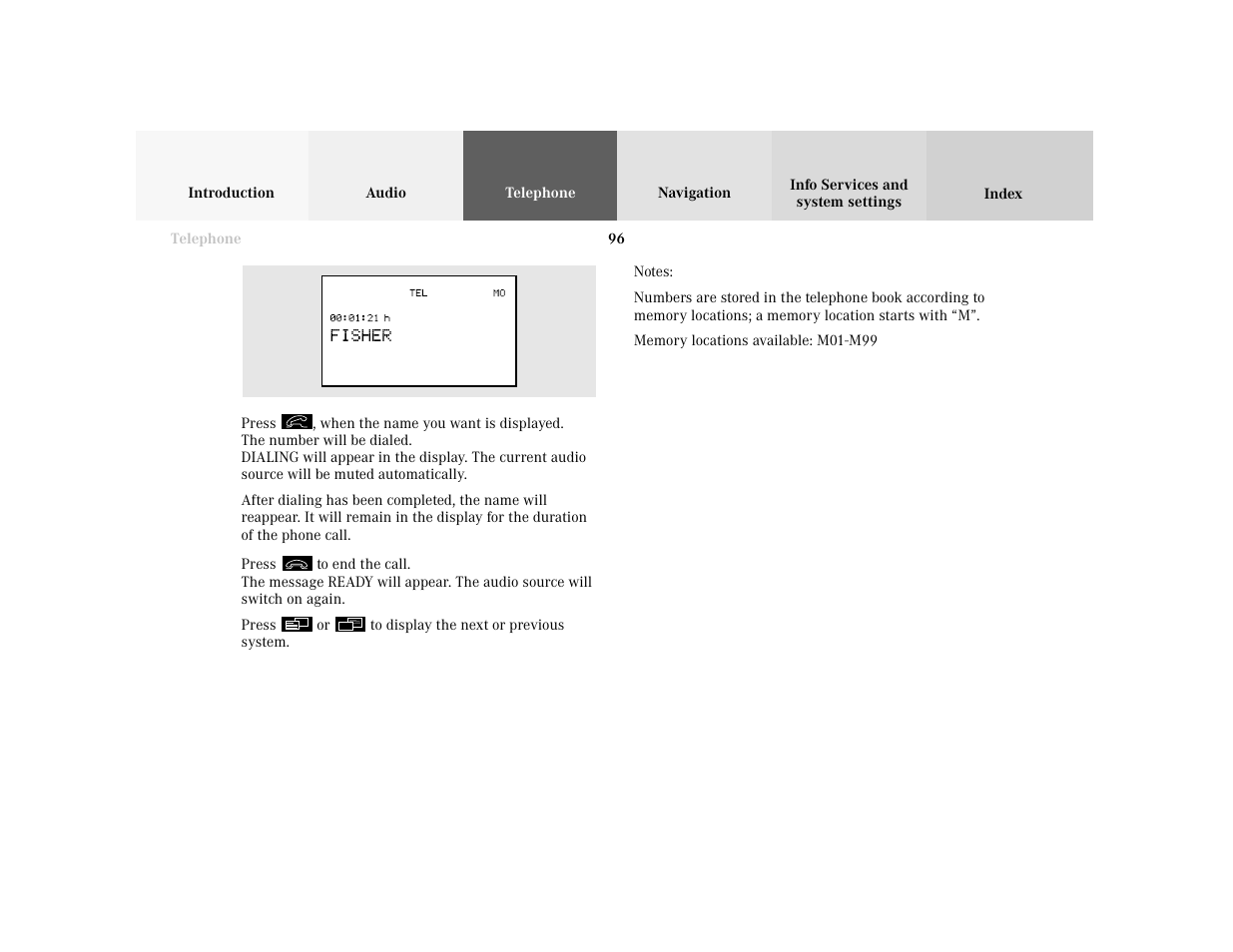 Mercedes-Benz C-Class 2001 COMAND Manual User Manual | Page 98 / 231