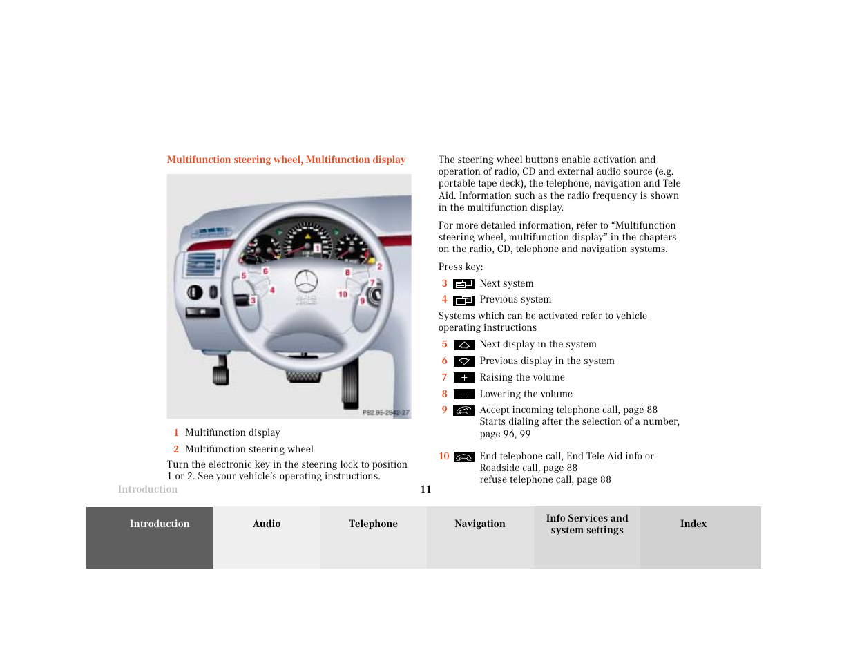 Mercedes-Benz E-Wagon 2001 COMAND Manual User Manual | Page 13 / 231
