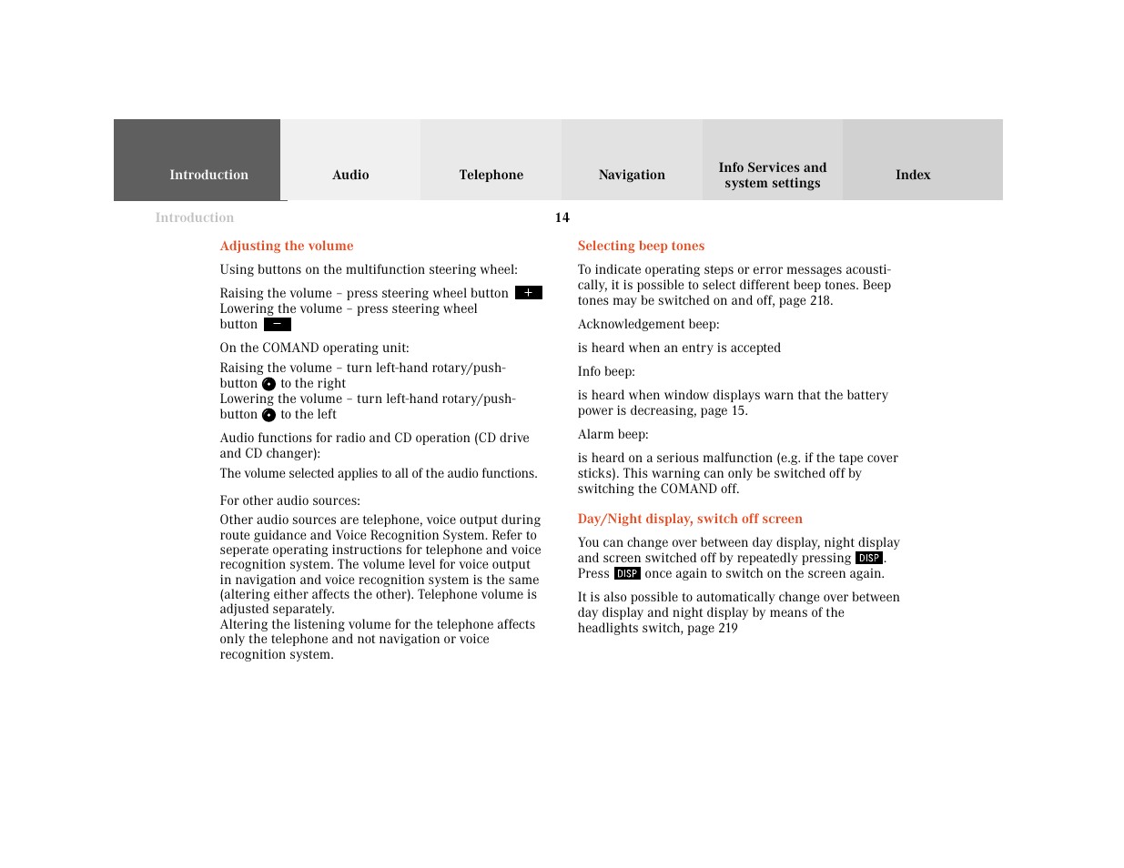 Mercedes-Benz E-Wagon 2001 COMAND Manual User Manual | Page 16 / 231