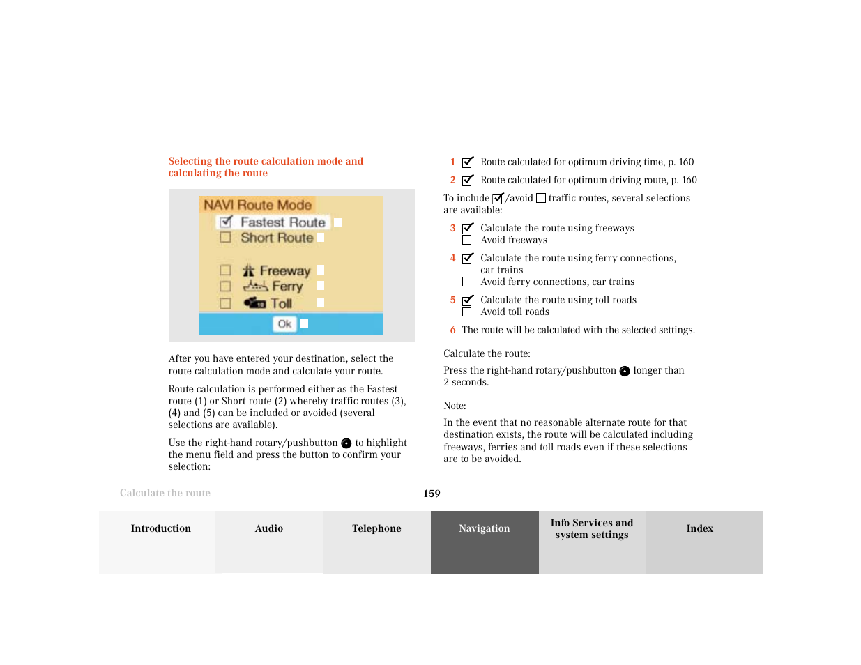Mercedes-Benz E-Wagon 2001 COMAND Manual User Manual | Page 161 / 231