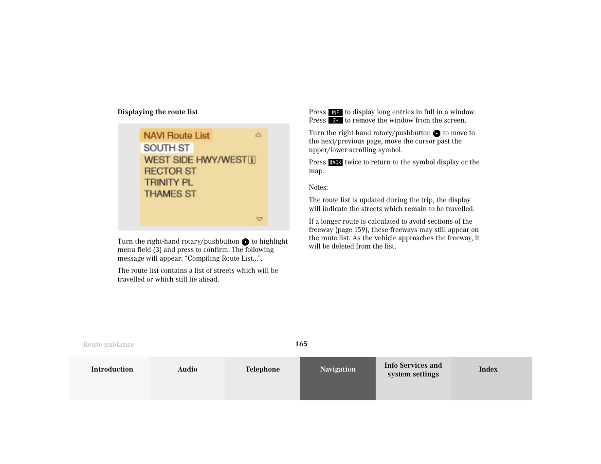 Mercedes-Benz E-Wagon 2001 COMAND Manual User Manual | Page 167 / 231
