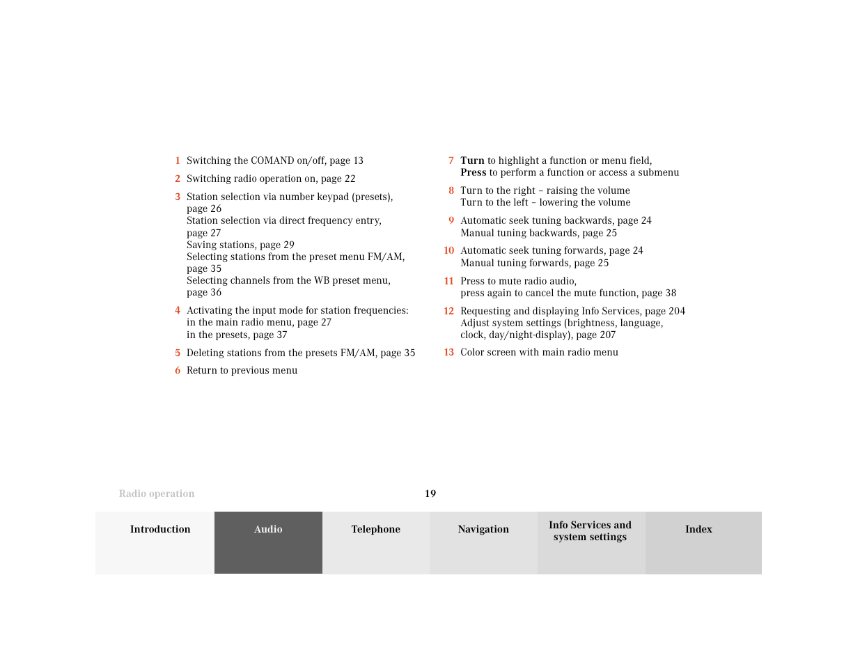 Mercedes-Benz E-Wagon 2001 COMAND Manual User Manual | Page 21 / 231