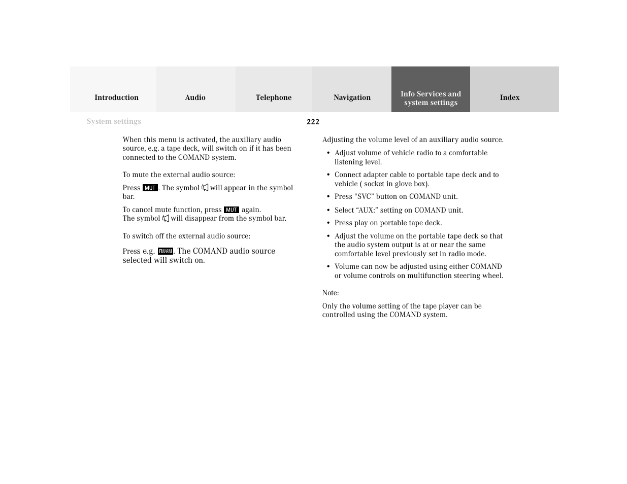 Mercedes-Benz E-Wagon 2001 COMAND Manual User Manual | Page 224 / 231