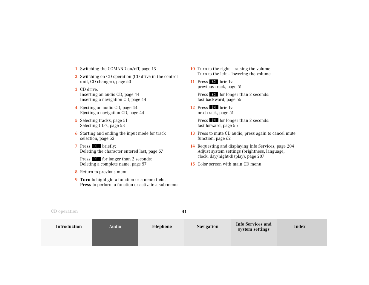 Mercedes-Benz E-Wagon 2001 COMAND Manual User Manual | Page 43 / 231