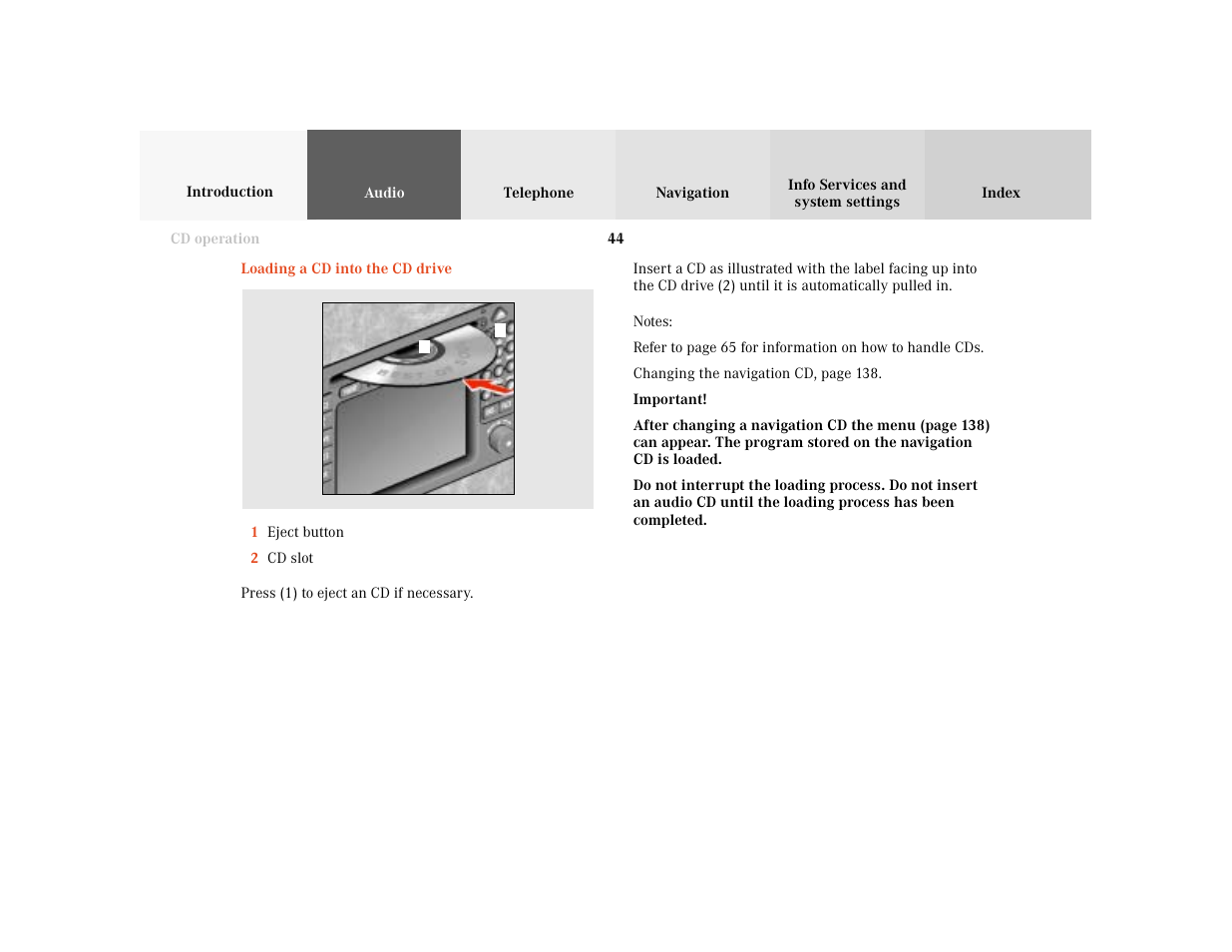 Mercedes-Benz E-Wagon 2001 COMAND Manual User Manual | Page 46 / 231