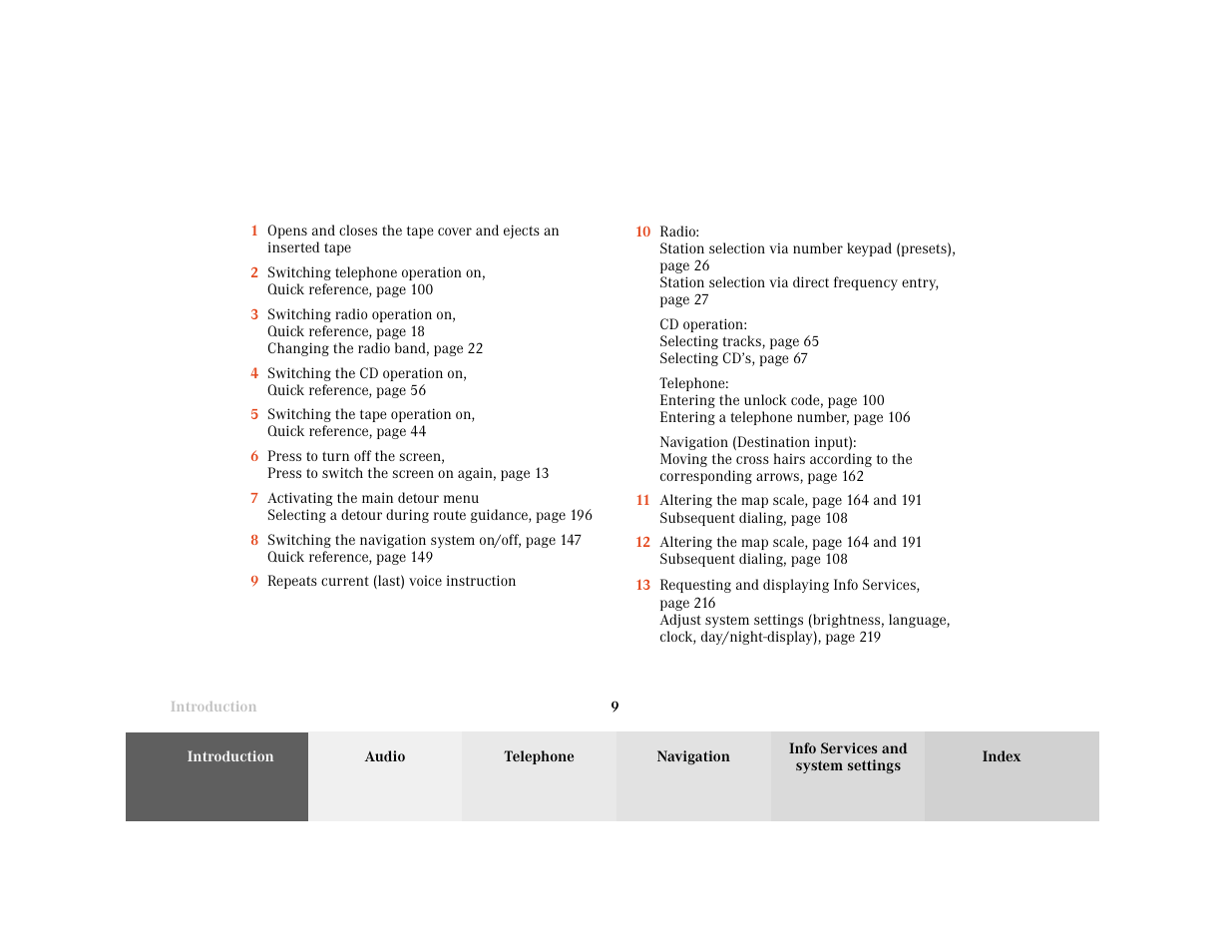 Mercedes-Benz CL-Class 2001 COMAND Manual User Manual | Page 11 / 243