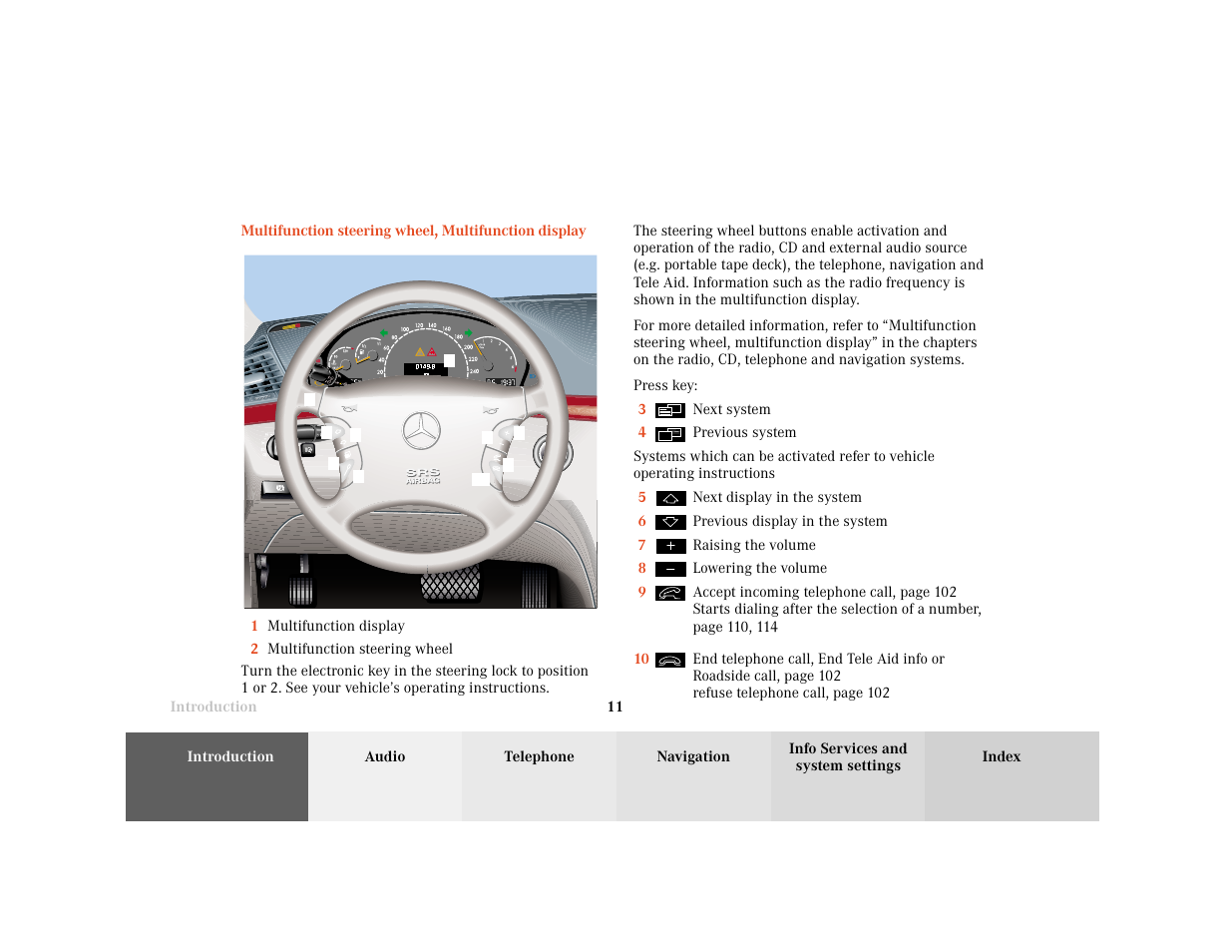 Mercedes-Benz CL-Class 2001 COMAND Manual User Manual | Page 13 / 243
