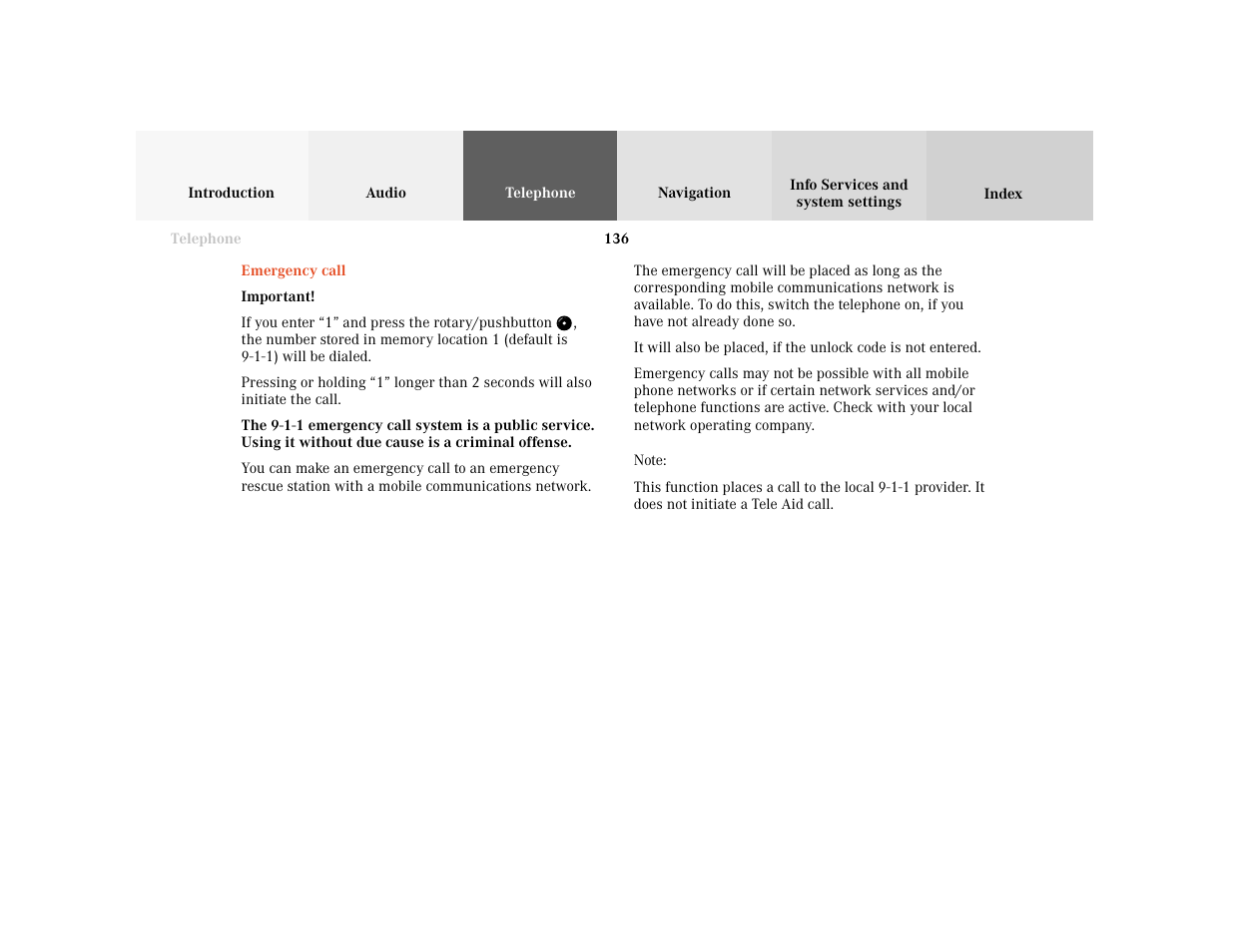 Mercedes-Benz CL-Class 2001 COMAND Manual User Manual | Page 138 / 243