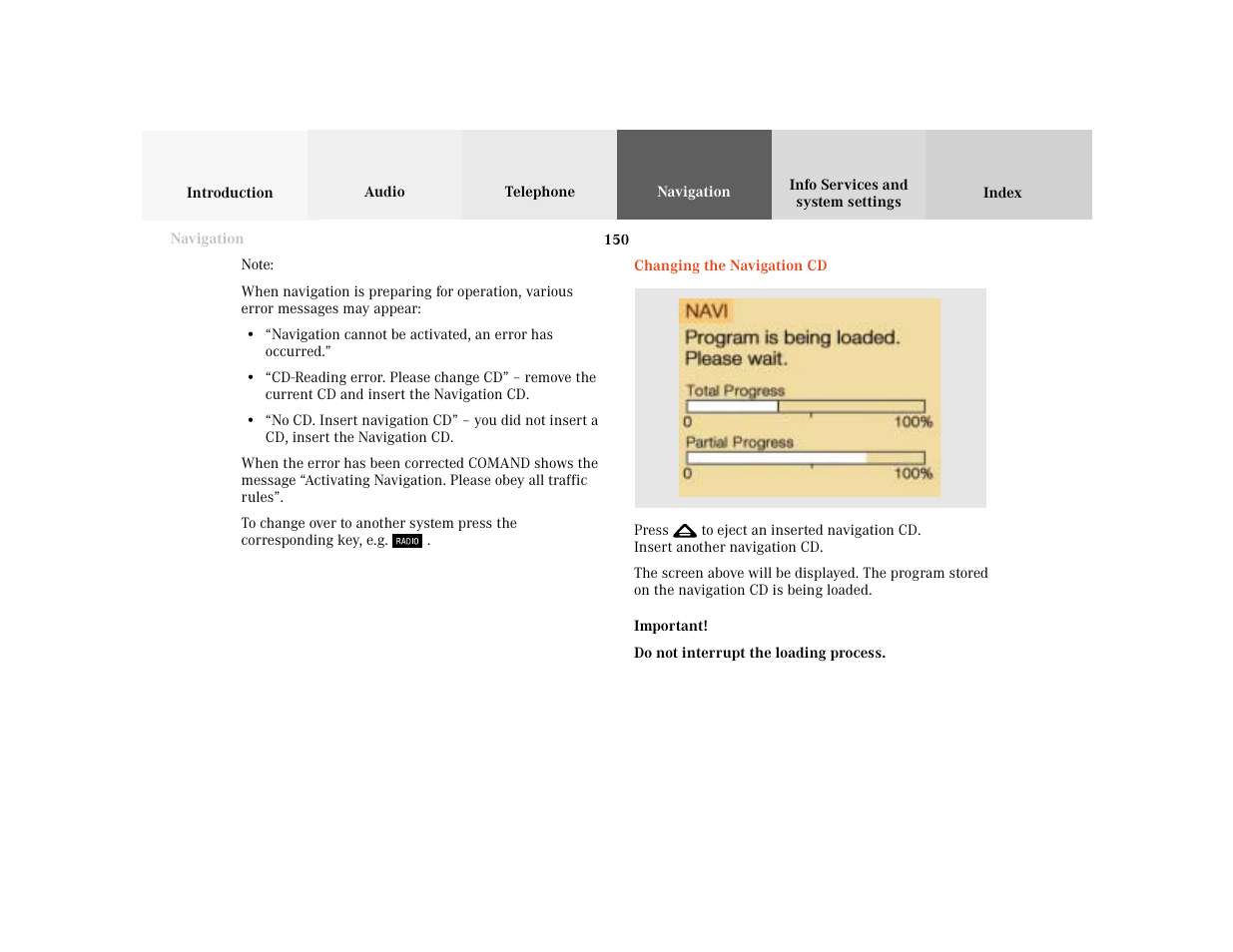 Mercedes-Benz CL-Class 2001 COMAND Manual User Manual | Page 152 / 243