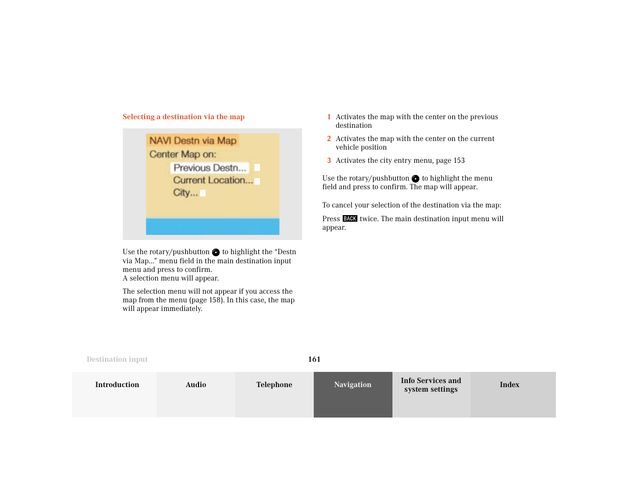 Mercedes-Benz CL-Class 2001 COMAND Manual User Manual | Page 163 / 243