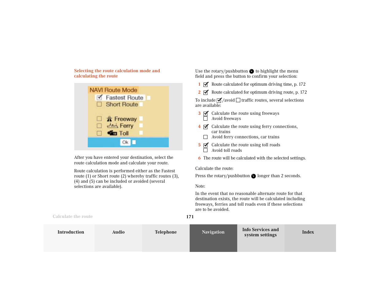 Mercedes-Benz CL-Class 2001 COMAND Manual User Manual | Page 173 / 243