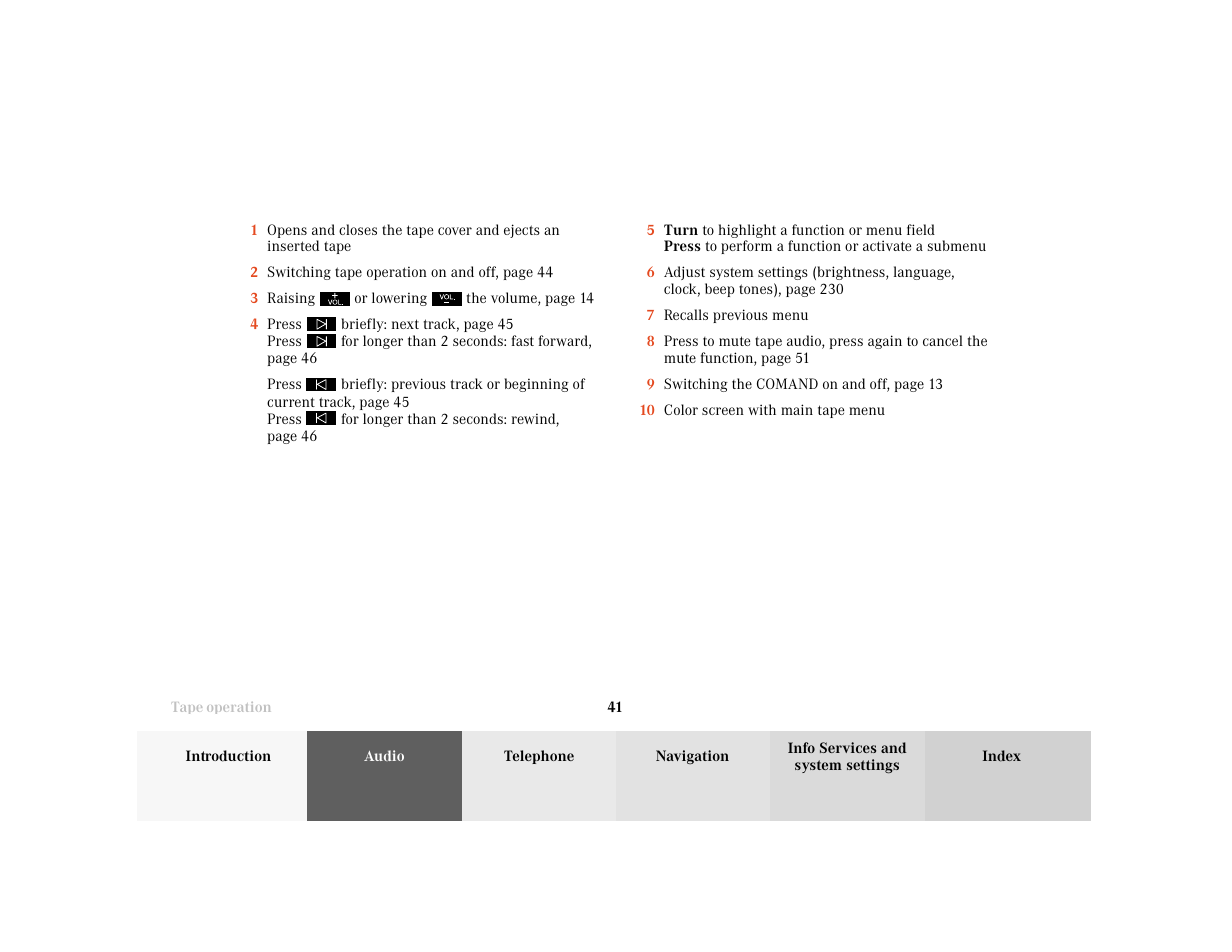 Mercedes-Benz CL-Class 2001 COMAND Manual User Manual | Page 43 / 243