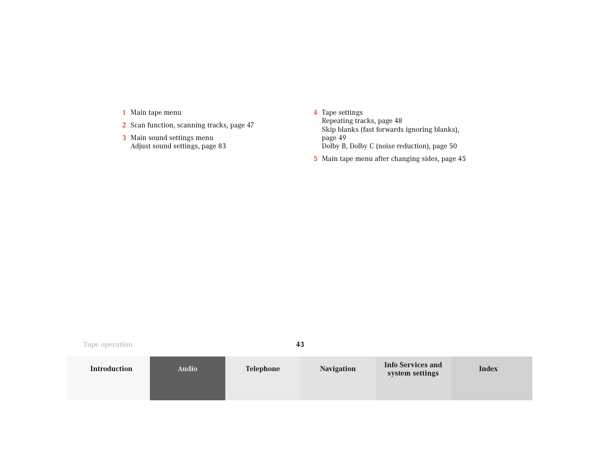 Mercedes-Benz CL-Class 2001 COMAND Manual User Manual | Page 45 / 243
