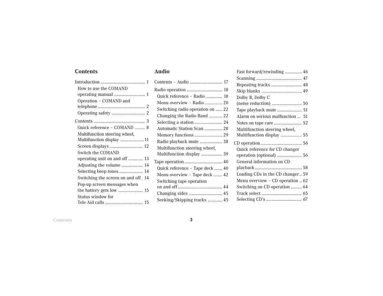 Mercedes-Benz CL-Class 2001 COMAND Manual User Manual | Page 5 / 243