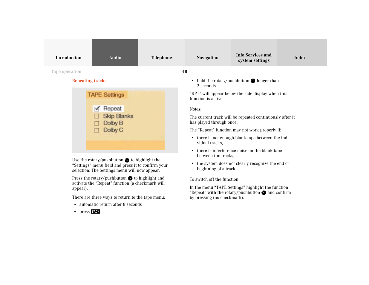 Mercedes-Benz CL-Class 2001 COMAND Manual User Manual | Page 50 / 243