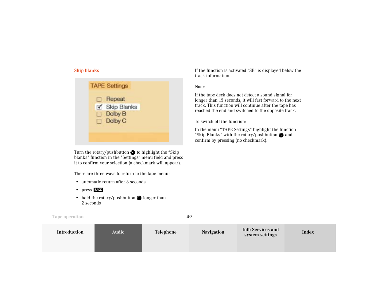 Mercedes-Benz CL-Class 2001 COMAND Manual User Manual | Page 51 / 243