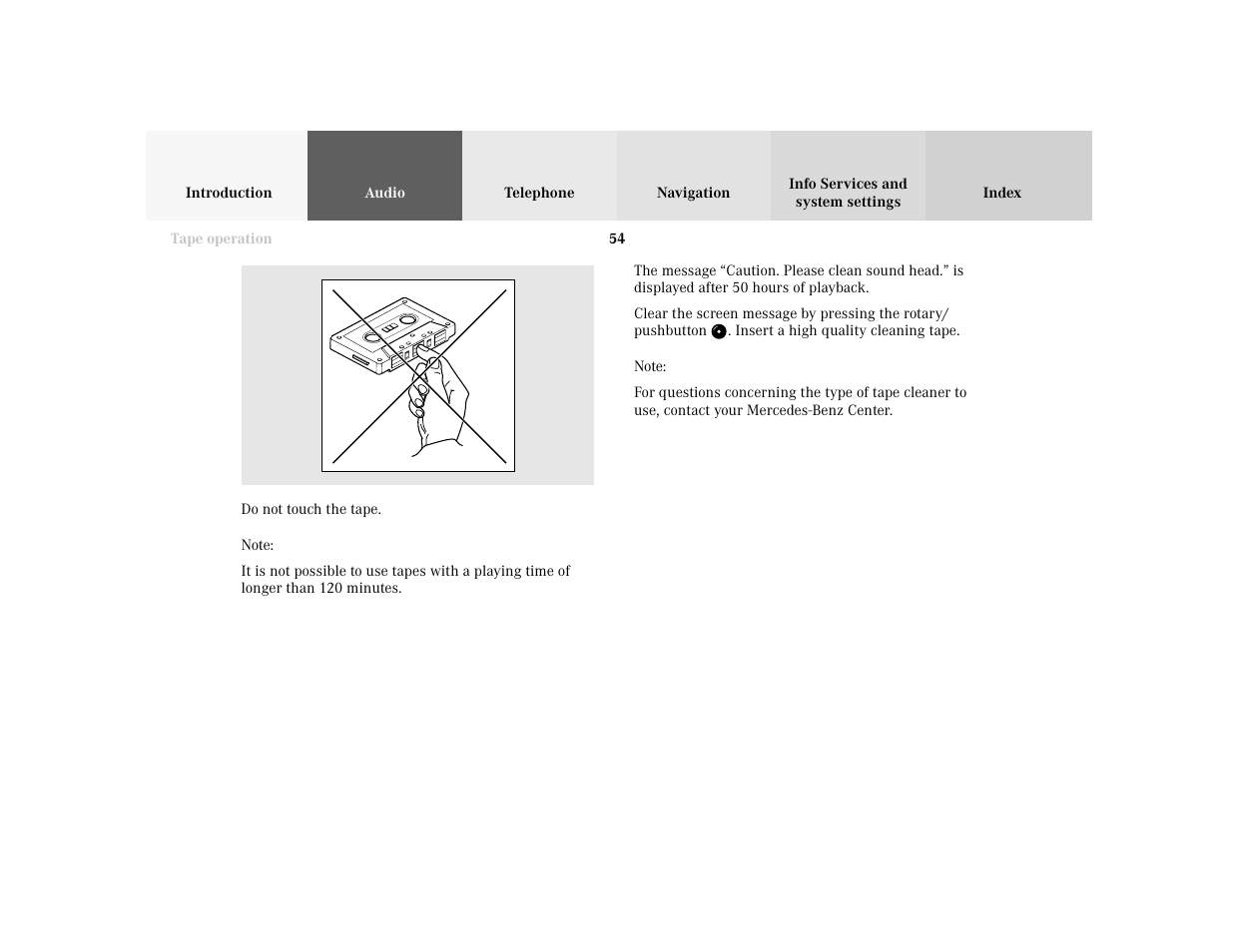 Mercedes-Benz CL-Class 2001 COMAND Manual User Manual | Page 56 / 243