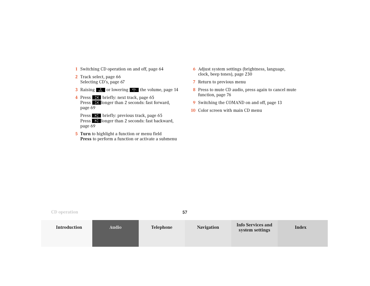 Mercedes-Benz CL-Class 2001 COMAND Manual User Manual | Page 59 / 243