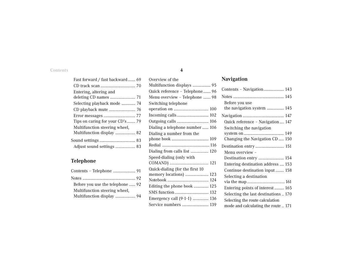 Mercedes-Benz CL-Class 2001 COMAND Manual User Manual | Page 6 / 243