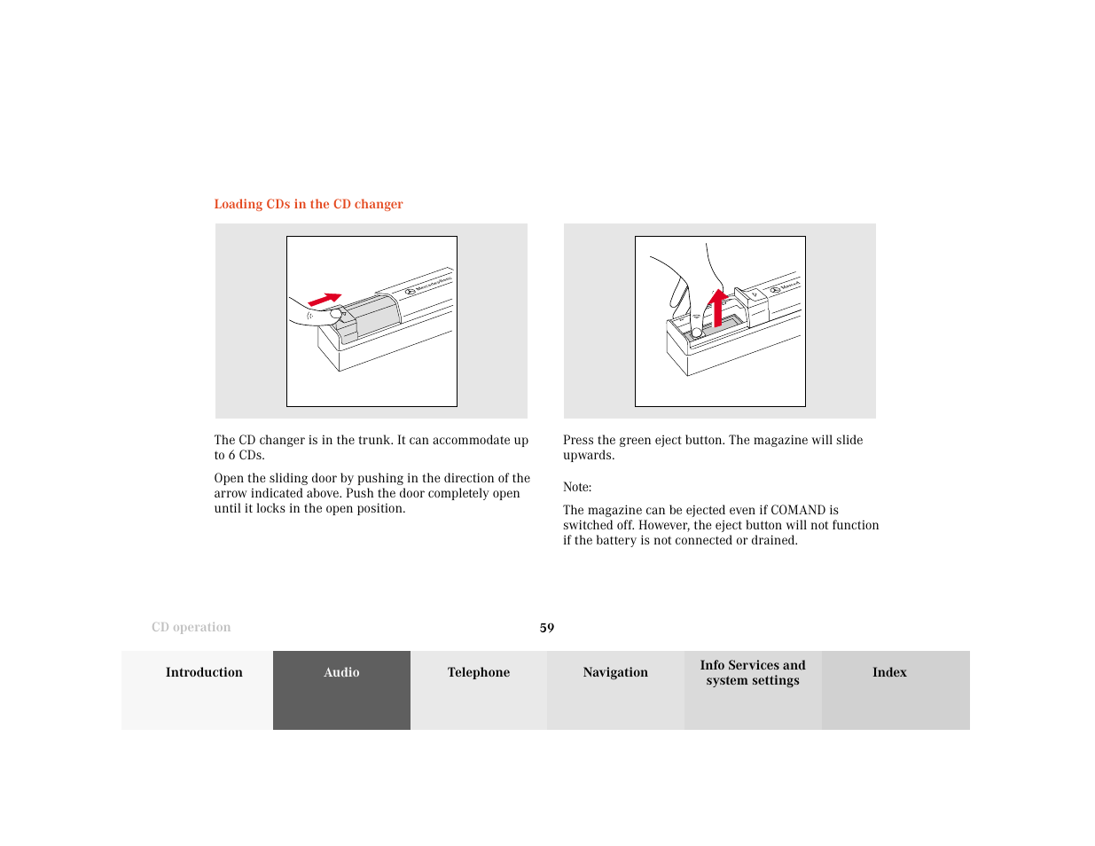 Mercedes-Benz CL-Class 2001 COMAND Manual User Manual | Page 61 / 243