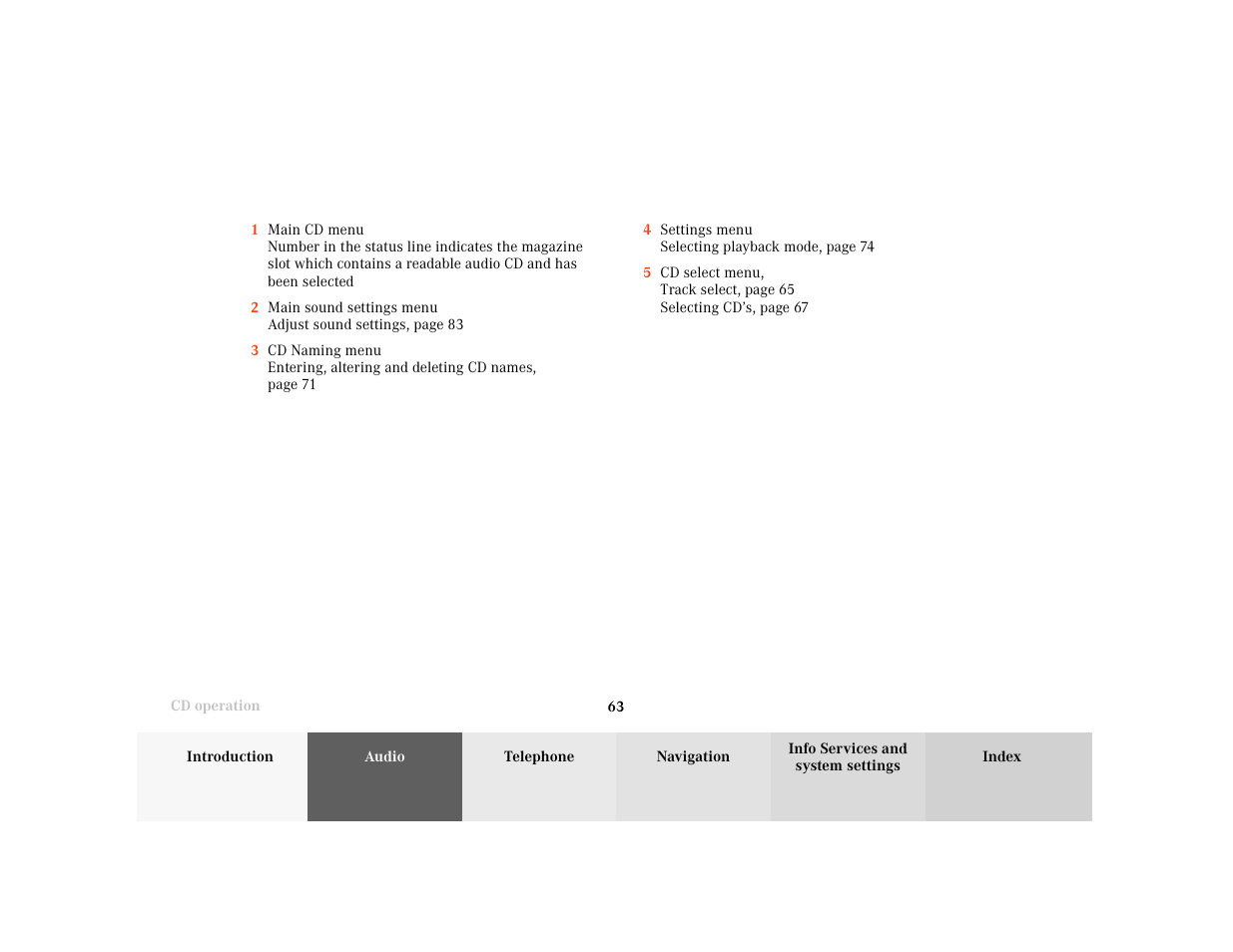 Mercedes-Benz CL-Class 2001 COMAND Manual User Manual | Page 65 / 243