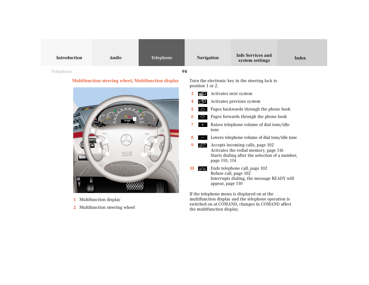 Mercedes-Benz CL-Class 2001 COMAND Manual User Manual | Page 96 / 243