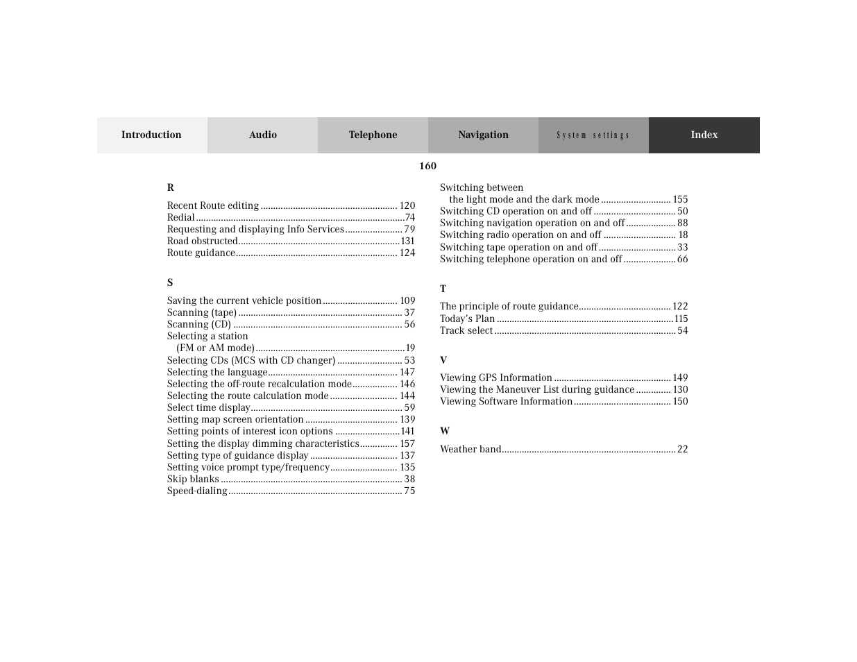 Mercedes-Benz M-Class 2001 COMAND Manual User Manual | Page 162 / 164