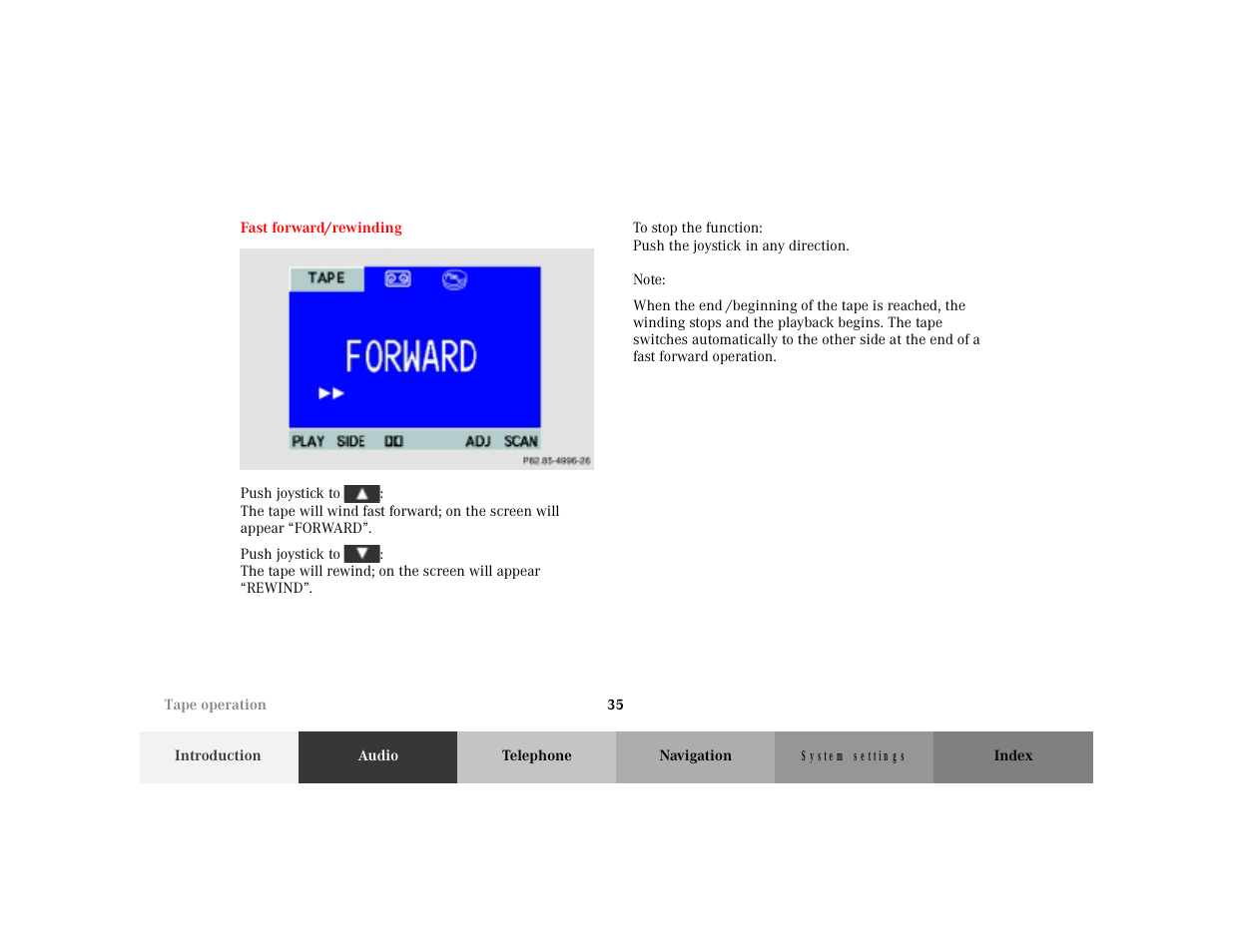 Mercedes-Benz M-Class 2001 COMAND Manual User Manual | Page 37 / 164