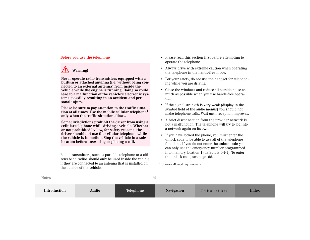 Mercedes-Benz M-Class 2001 COMAND Manual User Manual | Page 63 / 164