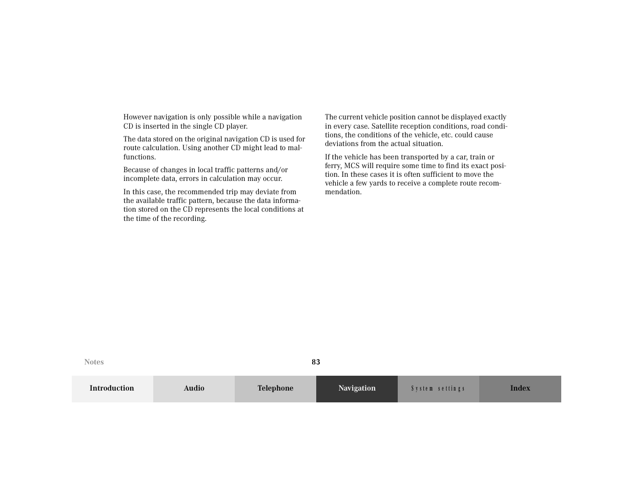 Mercedes-Benz M-Class 2001 COMAND Manual User Manual | Page 85 / 164