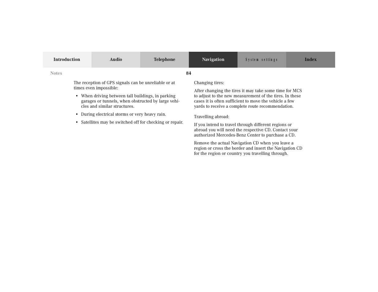 Mercedes-Benz M-Class 2001 COMAND Manual User Manual | Page 86 / 164