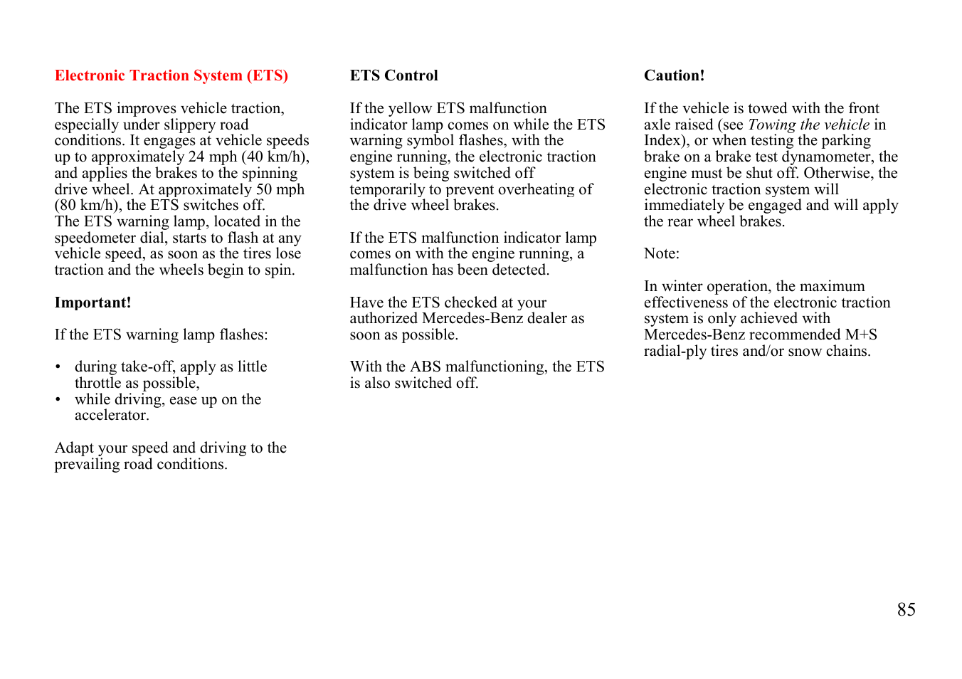 Mercedes-Benz E-class 1997 Emergency Operation User Manual | Page 10 / 74