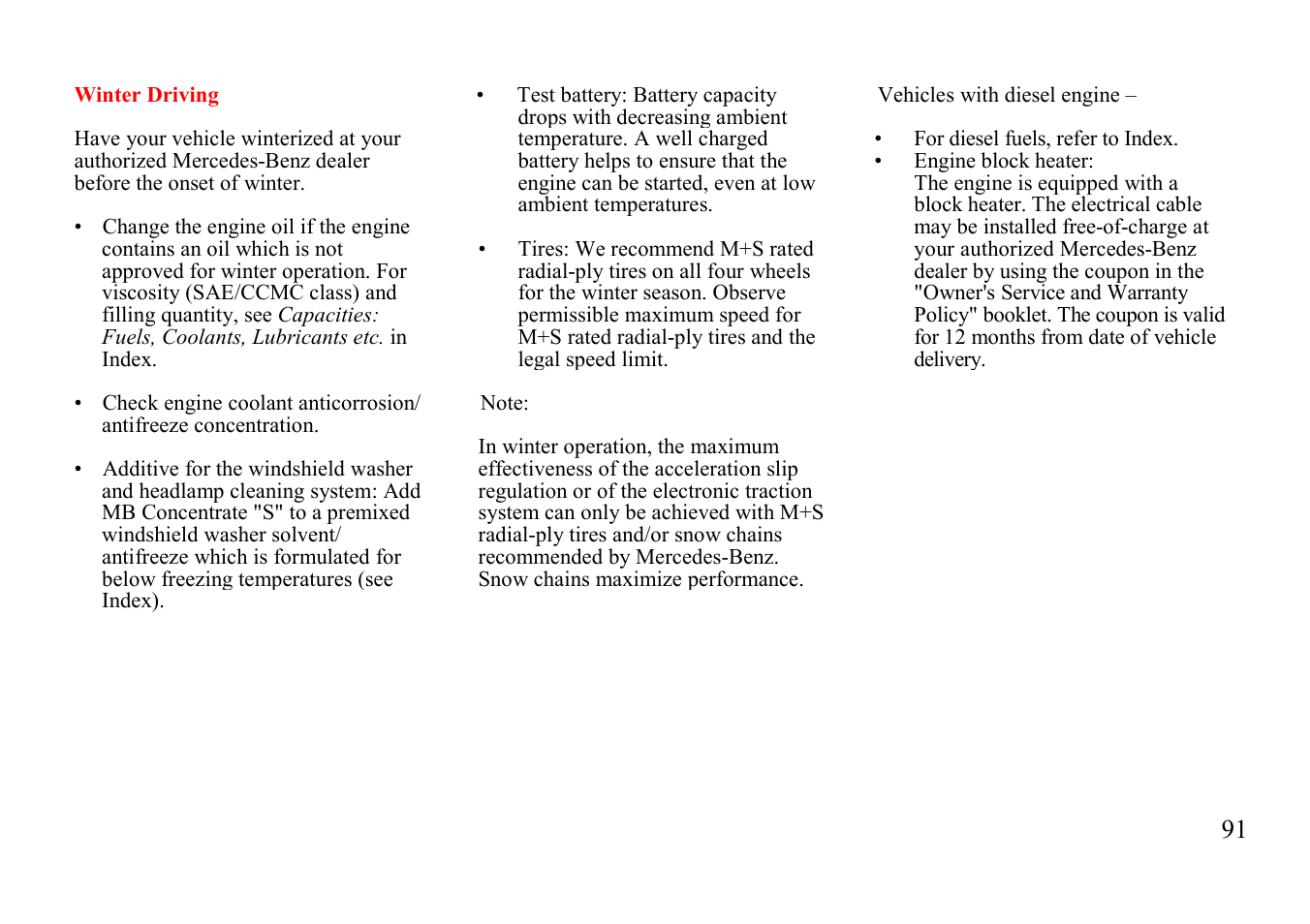 Mercedes-Benz E-class 1997 Emergency Operation User Manual | Page 16 / 74