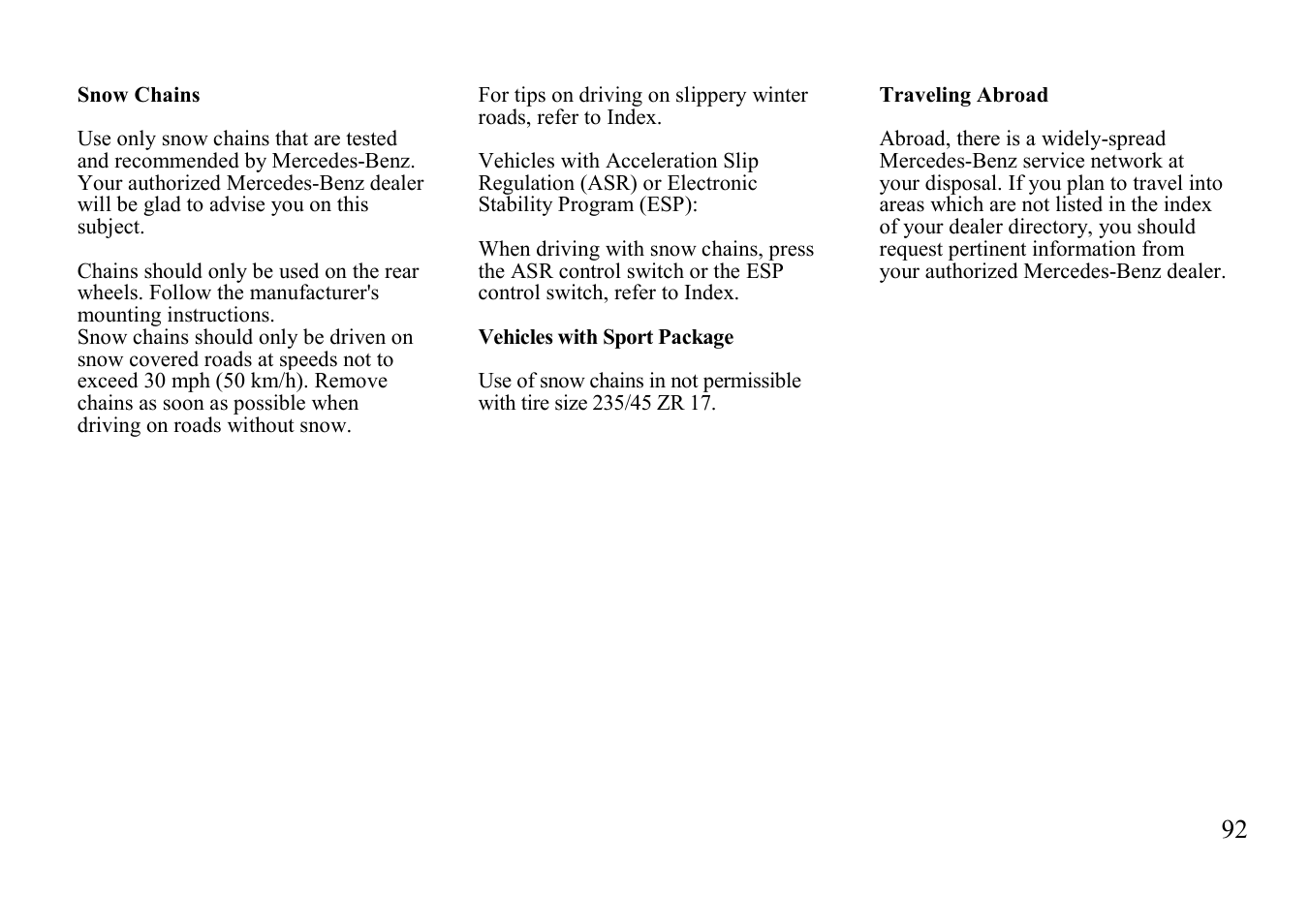 Mercedes-Benz E-class 1997 Emergency Operation User Manual | Page 17 / 74
